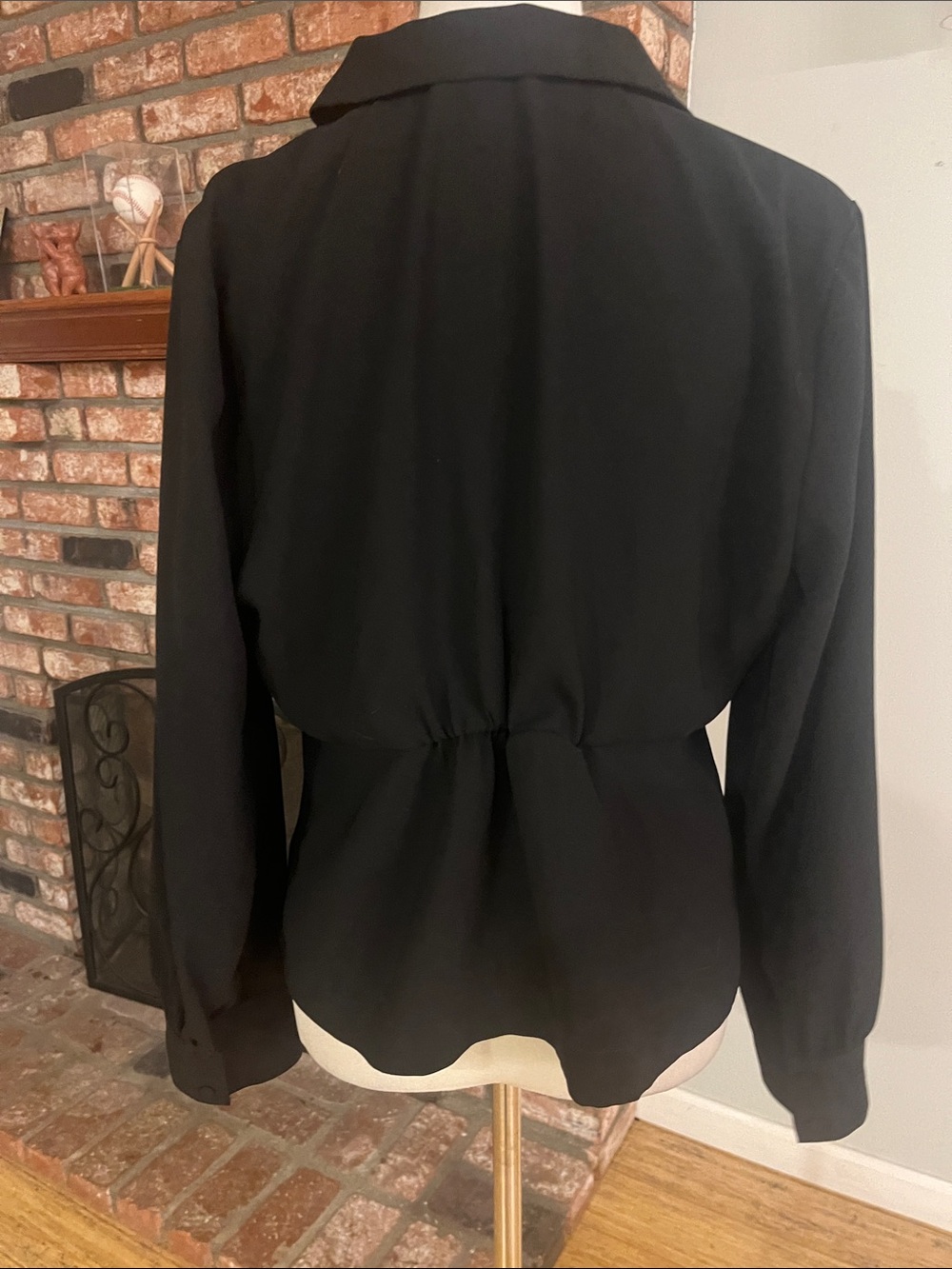 J. Crew Black PTP 22 Wrap Blouse with Peplum Hem - Picture 5 of 7